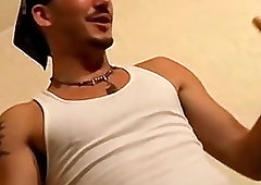 Tattooed jocks masturbate together until a happy ending