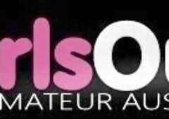 Unshaved lesbo redhead gets licked in the kitchen