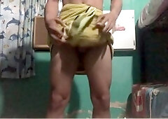 Amateur fun outdoors with a guy getting off