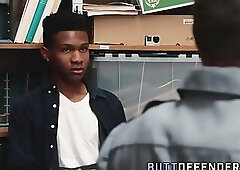 Barebacked teen thief gets cock tugged