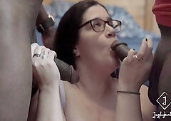 Nerdy Slut Gets Slutted Out By Two Bbc With Vicki Verona