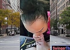 Slutty Thai MILF Joon Mali big white cock car blowjob in public