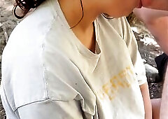 Cuban mother I'd like to fuck finds a spot by the water to give me a blow job cream pie