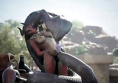 Dragon Futanari Has Her Shlong Sucked By A Naga Whore