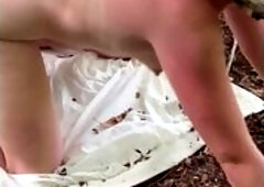 Blonde Wife Outdoor Doggy Orgasm Public Fuck