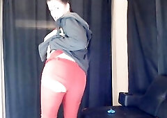 Red jeans. Wild right? Unequalled and enjoyment. But even greater amount pleasure when i tear 'em up. With my matching top and pride hoodie likew