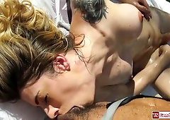 Busty Blonde Trans Casey Kisses Barebacks A Masseur Outdoors
