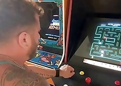 Inked hunks bondage toe licking torment