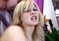 Full scene porn. Sexy lewd pair with hawt golden-haired woman likes to groan and have a fun banging their constricted booties with large sex toy. Pric