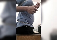 Stomach bulge training with ass slam
