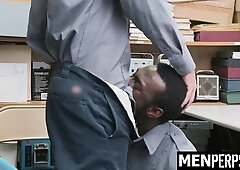Whistleblower Guard Gets Reeducated on Protocol by Taking the Old Officer's Spunk-pump
