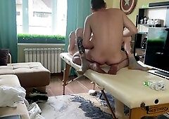 Fit twink gets drilled by hung masseur in steamy massage session