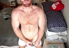 Ginger Hunk Seth Forena Bed Jerks his Cock Until He Cums 5