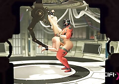 Big Tits Hot Slut Hottie In Restraints Gets Fuckd Hard By Shemale Android In The Sci-fi Dungeon