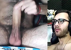Sight at those eyes! Gayboy Argentinian wanking and climaxing a massive stream, unshaved amateur...