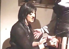 Rubber Lady transsexual bangs slave TS