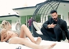 Wavy haired nympho fucked deep in her horny snatch