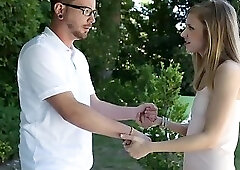 Horny teen Rachel James wrapped her legs around her bf for creampie