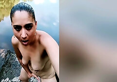 Big Ass Girl Playing Naked At The Lake With Hot Milf