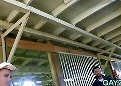 Gay party in a dark basement