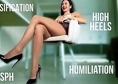 Get willing for intensive sissy humiliation as I totally ignore your pathetic existence. Clothed in my sexiest high heels, I strut and tease during th