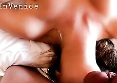 JIZZ FLOW All Over Her Large BOOBS-Amateur JaxInVenice
