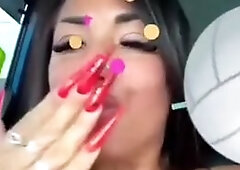 Two Horny Bitches Fucking In a  Car