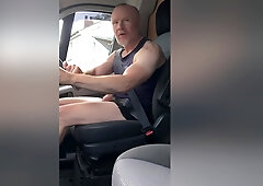 Muscular Stepdaddy Truck Driver Flexes And Jerks Off While Driving