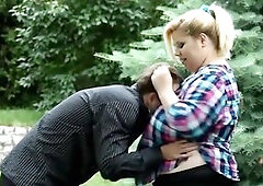 Hugetitted bbw dominates with facesitting