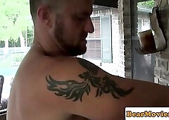 Mature bear assfucked before jerking cock