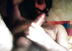 Greek hairy guy cums his load on cam