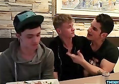 Tattoo twink oral sex and cumshot