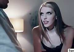 TS Izzy finally sucks some dudes big boner