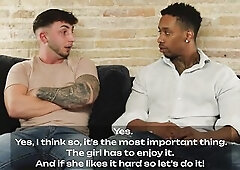 Sata Jones likes 2 hard interracial weenies in her taut holes at the same time