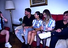 We watched the Argentina match with allies and then had group-sex !