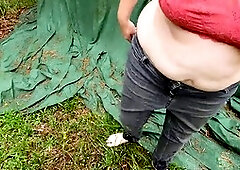 Intense outdoor sex session with some serious rough play