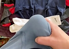 Hanes underwear, black socks, cock in sock