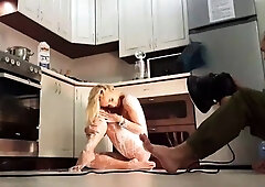 Blonde Fetish Babe Fucks For His Cum