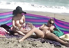 Perv watches and films milfs ton the nudist beach - exclusive amateur