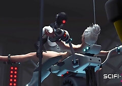 Sci-fi DOMINATION & SUBMISSION. Wild young towheaded luvs to penetrates with she-male humanoid android