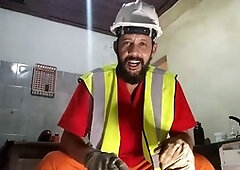 Construction worker Stink Hairymale gets off solo in a uniform