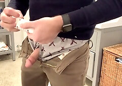 Cumming in boxers, me jerking off, cum in boxers