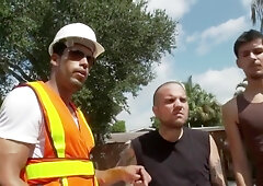 Big Titty Blonde Gets Bent Over By Construction Worker And Fucked In The Ass