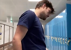 tugging my ample stiffy in the public gym locker bedroom