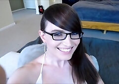 Naughty young t-girl indulges in a delightful solo playtime