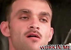 Hairy amateur jerks off after an interview and orgasms solo