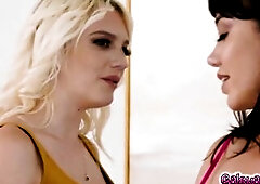 Kenna James and Little Puck ripping off their panties and have sex