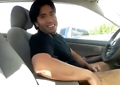 Fun Guy Stroking In Parking lot