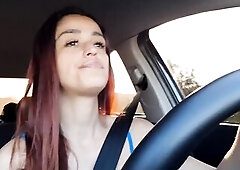 Lustful APP driver catches immoral passenger masturbating from behind and helps him masturbate and screws him in the back seat!