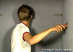 Cute boy sucking dick in gloryhole
